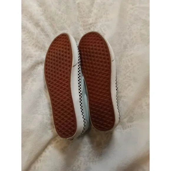 Vans Slip-On Shoes Checkerboard Trim Mens 8 Womens 9.5 Canvas Sneakers 500714 - Picture 8 of 9